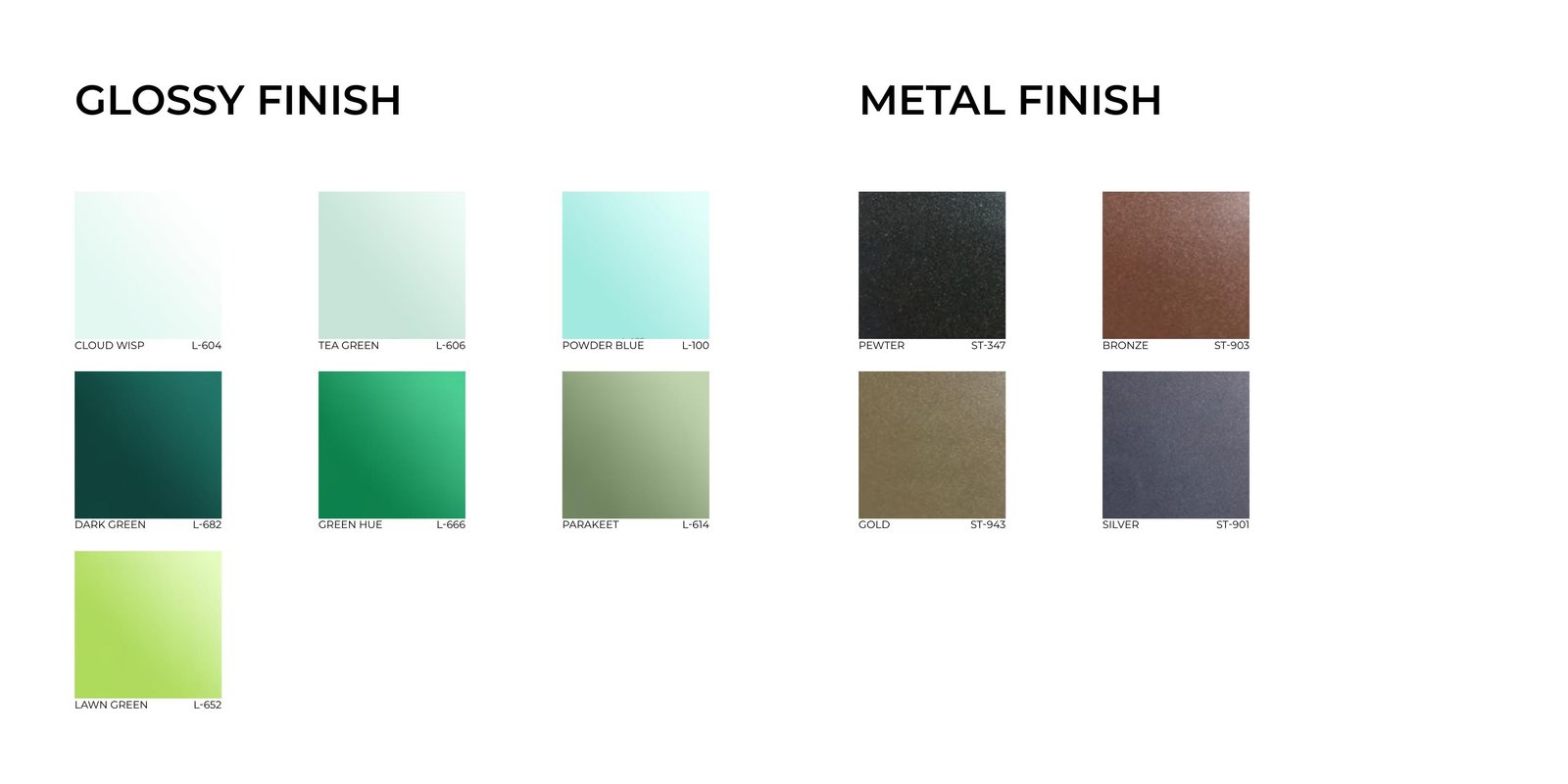 Glossy green and metal finish stretch ceiling membrane